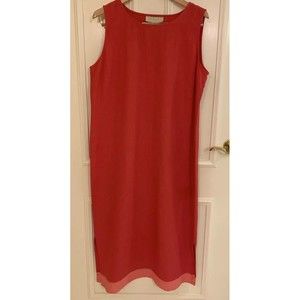 Norton McNaughton Women Large Linen Blend Maxi Dress 2 Tone Pink
